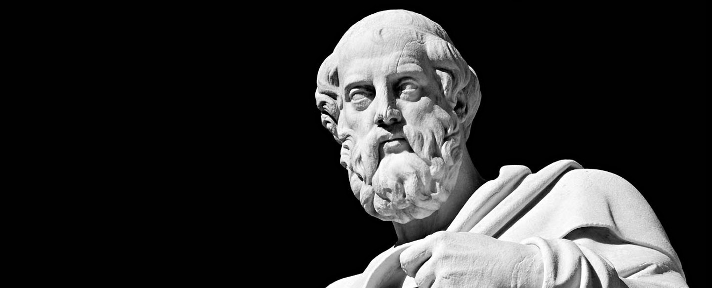 Marble statue of the ancient greek philosopher Plato